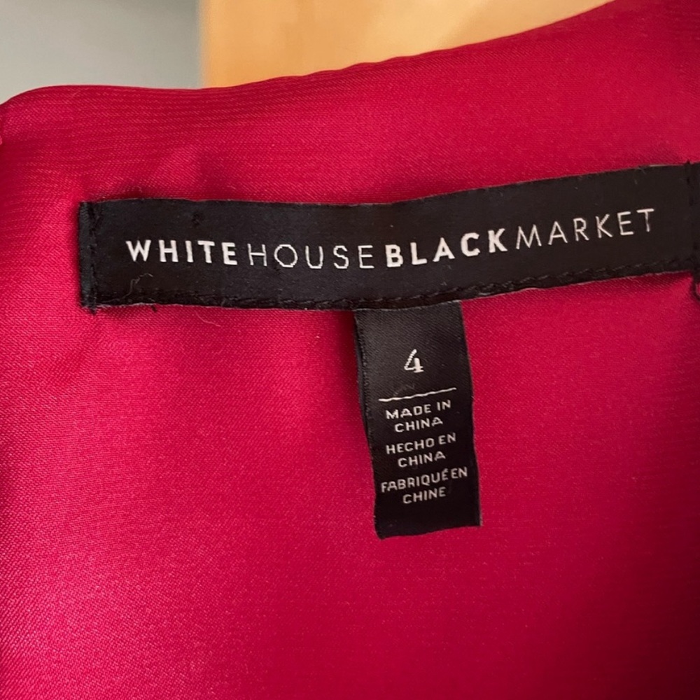 White House Black Market Magenta Dress View 4